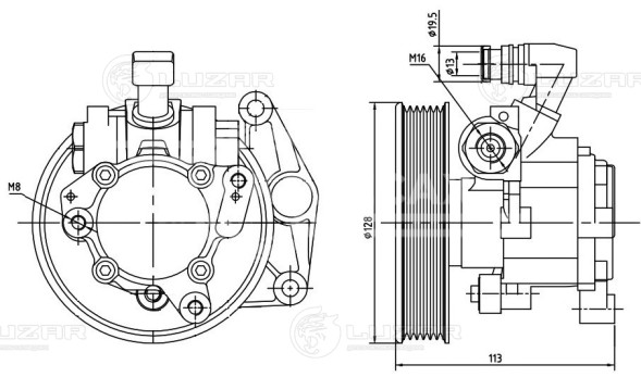 Насос ГУР для автомобилей ML (W164) (05-)/GL (X164) (06-)