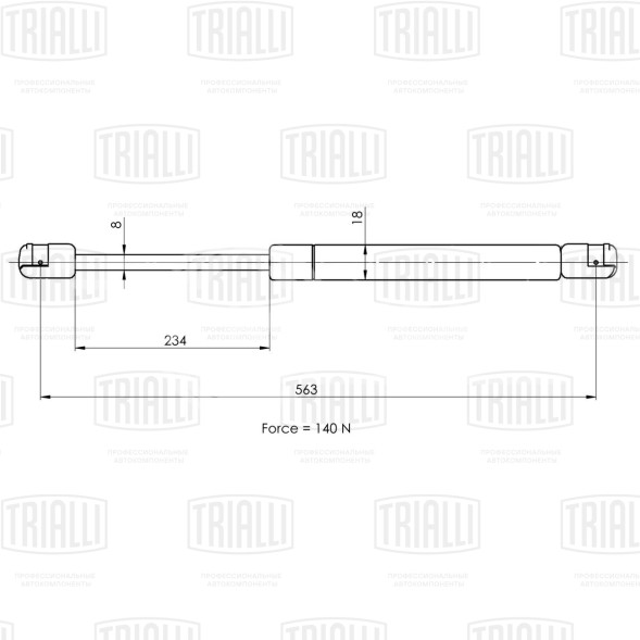 Амортизатор (упор) стекла крышки багажника для автомобиля Citroen Berlingo Multispace (08-)