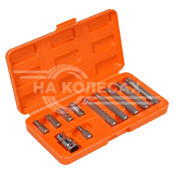 Набор бит вставок SPLINE 3/8&quot; 30мм и 75мм с держателем бит 1/2&quot; DR 11 предметов в кейсе