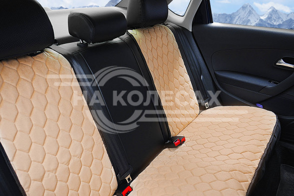 Накидка &quot;Алькантара&quot;, задняя (3 предмета), бежевая, универсальная