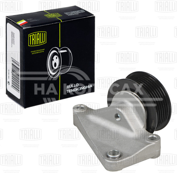 Ролик приводного ремня для автомобилей Mazda 6 (07-) 1.8i/2.0i/2.5i опорный верхний с кронштейном, ребристый (без ГУР)