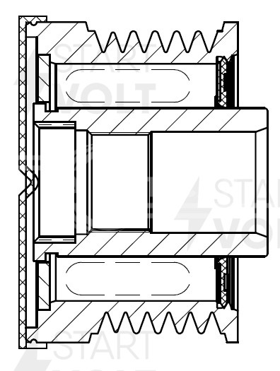Шкив с обгонной муфтой генератора для автомобилей BMW 3 F30 (11-)/5 F10 (09-)/X1 E84 (09-) 2.0i