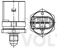 Датчик давления топлива для автомобилей VAG Touareg (10-) 3.6FSi/Passat B6 (05-) 2.0FSi