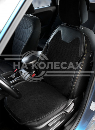 Накидка с подогревом на перед.сид. PRO, 12/24В, 36Вт,встр.пульт., искусст.мех/кожа,черн.