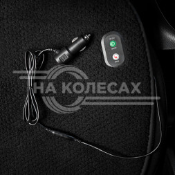 Накидка с подогревом на перед.сид. PRO, 12/24В, 36Вт,встр.пульт., искусст.мех/кожа,черн.