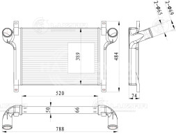 ОНВ (радиатор интеркулера) для автомобилей КАМАЗ Компас 12 (43082)/JAC N120 с дв. Cummins ISF3.8