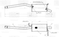 Глушитель для автомобилей VW Caddy (04-) 1.6i основной (алюминизированная сталь)