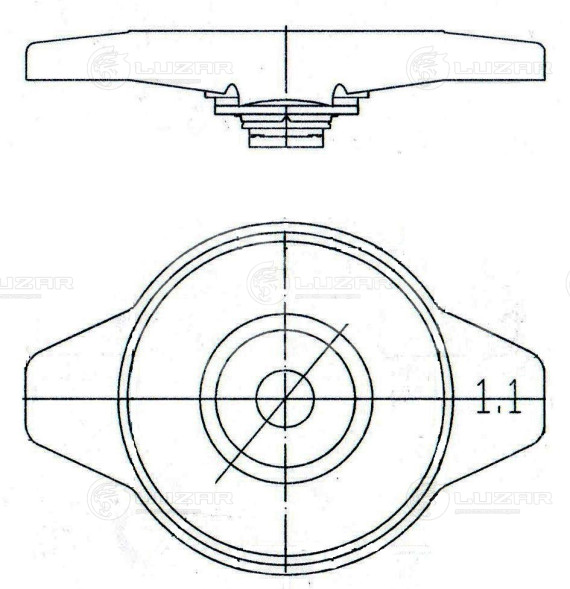 Крышка (пробка) радиатора для автомобилей Toyota/Lexus/Suzuki/Subaru/Mazda/Honda 1.1 bar (мал. клапан)