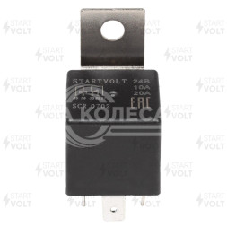 Реле автомобильное 5 контактов 24V 10/20A (с кронштейном) универсальное