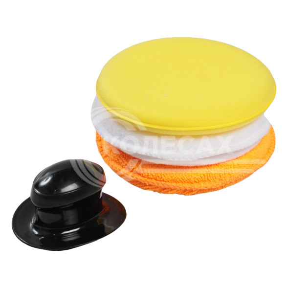 Аппликаторы из микрофибры для нанесения составов набор 3 шт. с ручкой (12,5*12,5 см)