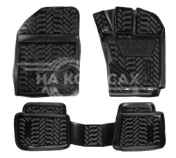 Ковры для Toyota Corolla Fielder 4WD (RHD) (06-12), 4 шт., (крепеж), выс. борт, 3D с подпятником, ТЭП, черн.