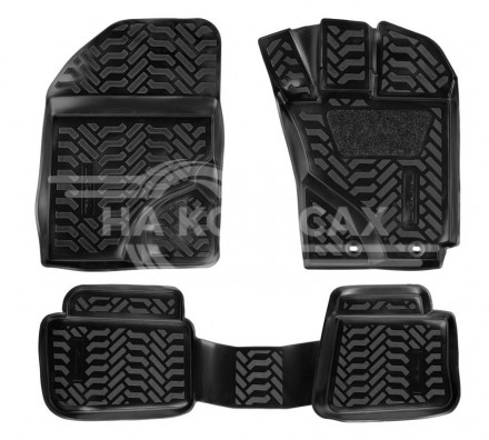 Ковры для Toyota Corolla Fielder 4WD (RHD) (06-12), 4 шт., (крепеж), выс. борт, 3D с подпятником, ТЭП, черн.