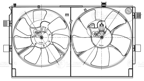 Электровентилятор охлаждения для автомобилей Mitsubishi Lancer X (07-)/Outlander XL (06-) (с кожухом)