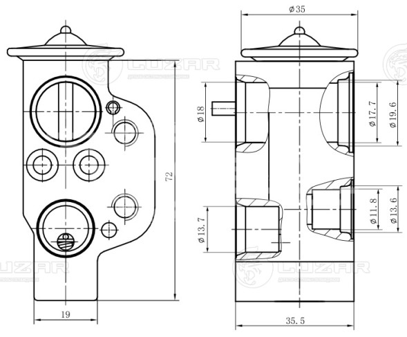 Клапан расширительный кондиционера (ТРВ) для автомобилейи Audi A4 (B8) (07-)/Q5 (08-)