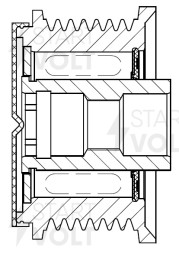 Шкив с обгонной муфтой генератора для автомобилей Toyota Land Cruiser Prado (09-) 2.8D/3.0D