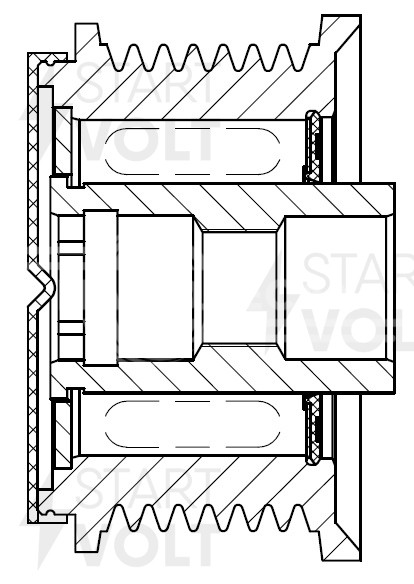 Шкив с обгонной муфтой генератора для автомобилей Toyota Land Cruiser Prado (09-) 2.8D/3.0D