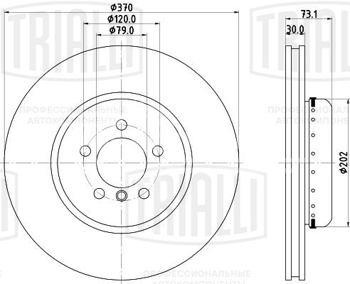 Диск тормозной передний для автомобилей BMW 3 (F30) (11-) / 4 (F32) (13-) d=370 (M-sport)