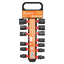 Набор головок ударных 1/2&quot; 38мм 13 пр. (10-27мм) пласт. подвес