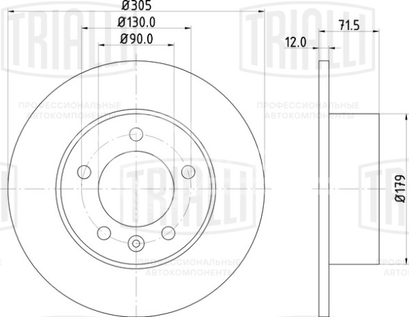 Диск тормозной задний для автомобилей Renault Master (10-) / Opel Movano (10-) d=305
