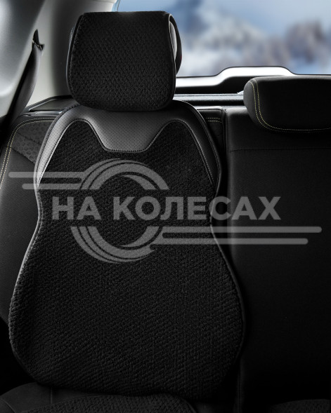 Накидка с подогревом на задн.сид. PRO, 12/24В, 33Вт,встр.пульт,искусст.мех/кожа,черн.