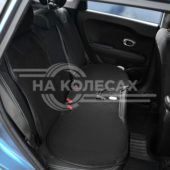 Накидка с подогревом на задн.сид. PRO, 12/24В, 33Вт,встр.пульт,искусст.мех/кожа,черн.