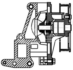 Насос водяной для автомобилей Hyundai Santa Fe (06-)/KIA Sorento (09-) 2.0D/2.2D с корпусом