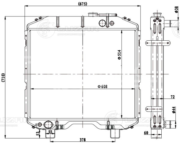 Радиатор охлаждения для автомобилей ПАЗ 3205
