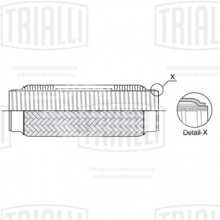 Виброкомпенсатор выхлопной трубы (Гофра) 64x100 InterLock (нержавеющая сталь)