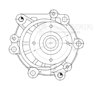 Насос водяной для автомобилей Toyota Hilux (97-)/Hiace (89-)/Hiace (97-) 2.4D [2L/2LT]