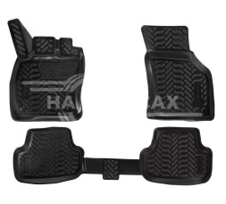 Ковры для VW Golf VII (12-), 4 шт., выс. борт, 3D с подпятником, ТЭП, черн.