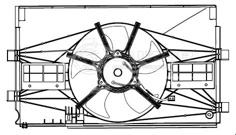 Электровентилятор охлаждения для автомобилей Mitsubishi Lancer X (07-) 1.5i/1.6i (с кожухом)