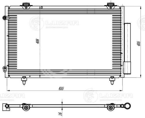 Радиатор кондиционера для автомобилей Solano (08-) 1.6i/1.8i