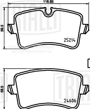 Колодки тормозные дисковые задние для автомобилей Audi A4 (B8) (07-) / A6 (C7) (11-) / A7 (10-) / Porsche Macan (14-)/(18-) (в комплекте с датчиком)