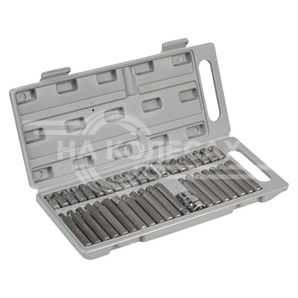Набор бит вставок TORX, SPLINE, HEX 3/8&quot; 30мм и 75мм с держателями бит 1/2&quot; и 3/8&quot; DR 40 предметов в кейсе