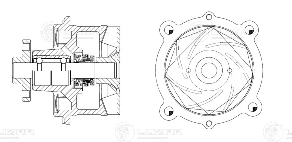 Насос водяной для автомобилей МАЗ Deutz TD226B (4 болта)
