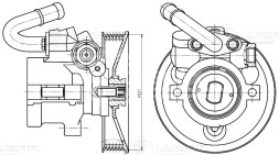 Насос ГУР для автомобилей Chevrolet Aveo T200 (02-)/T250 (06-) 1.4i (6PK)