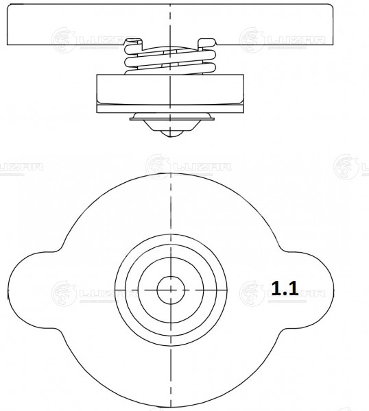 Крышка (пробка) радиатора для автомобилей Toyota/Mitsubishi/Honda/Mazda/Nissan/Subaru/Suzuki/Hyundai/Kia 1.1 bar (большой клапан)