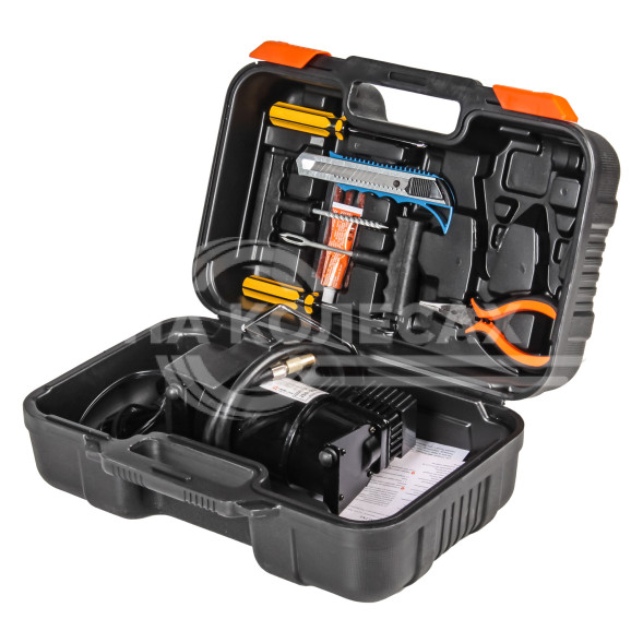 Компрессор TORNADO S с кмпл инстр. в кейсе (2отверт., ремкомп.б/к шин, нож, плоcкогуб.)