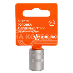 Головка торцевая 1/4&quot; DR шестигранная 13мм пласт. подвес