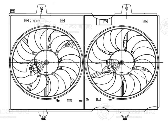 Электровентилятор охлаждения для автомобилей Nissan X-Trail (T31) (07-) (2 вент.) (с кожухом)