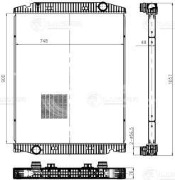Радиатор охлаждения для автомобилей Iveco Stralis (02-)/(12-) для кабин "AD,AT" (без рамки)