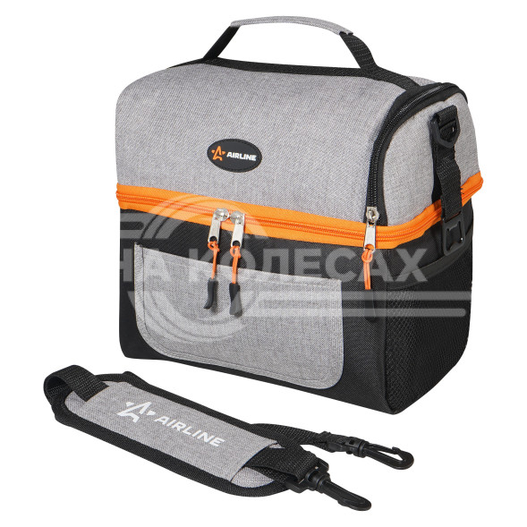 Сумка-холодильник (термосумка) PRO, 9л, 25*22.5*16.5см, водонепр., чер./сер.