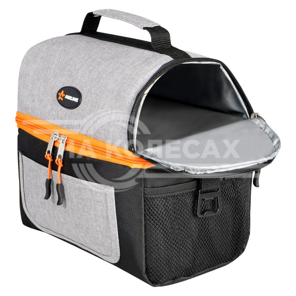 Сумка-холодильник (термосумка) PRO, 9л, 25*22.5*16.5см, водонепр., чер./сер.