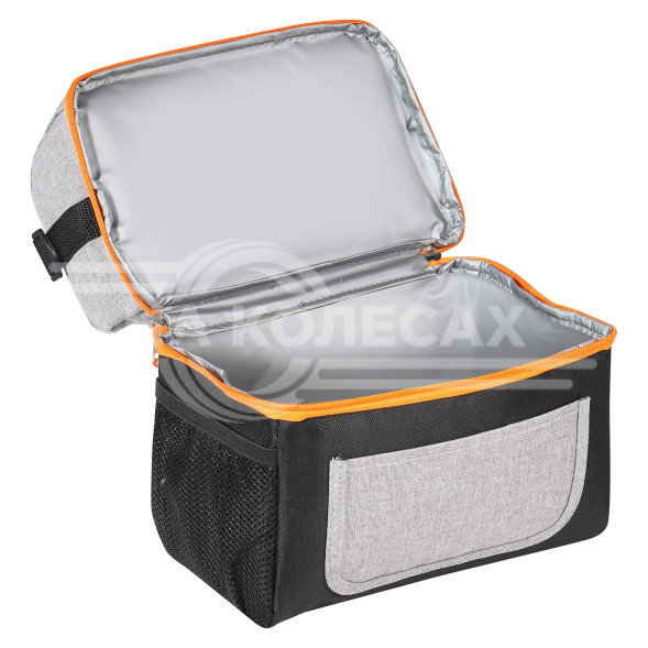 Сумка-холодильник (термосумка) PRO, 9л, 25*22.5*16.5см, водонепр., чер./сер.
