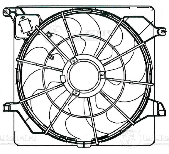 Электровентилятор охлаждения для автомобилей KIA Sorento III (14-) 2.2D (с кожухом и резистором)