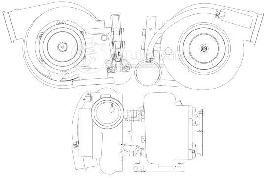 Турбокомпрессор для автомобилей КАМАЗ 740.70 E-4/5 левый/правый (тип S300G)