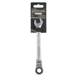 Ключ комбинированный трещоточный шарнирный 13мм пласт. подвес PRO