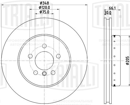 Диск тормозной передний для автомобилей BMW 5 (F10) (11-) d=348 левый/правый