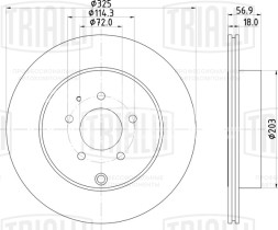 Диск тормозной задний для автомобилей Mazda CX-7 (07-) / CX-9 (06-) d=325