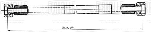 Шланг тормозной для автомобилей КамАЗ 5425 без пружины L=555мм (гайка-гайка)